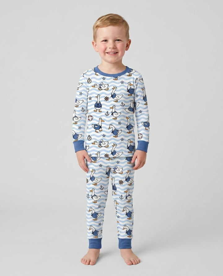 Zweiteiliges Langarm-Pyjama-Set mit Sommerfrüchten