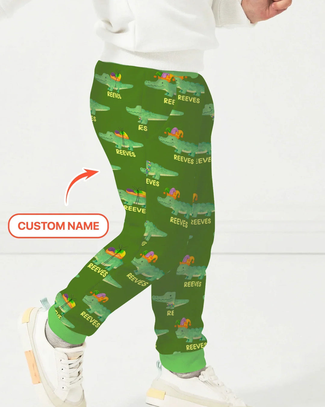Benutzerdefinierter Name Mardi Gras Gator Bambus-Jogger