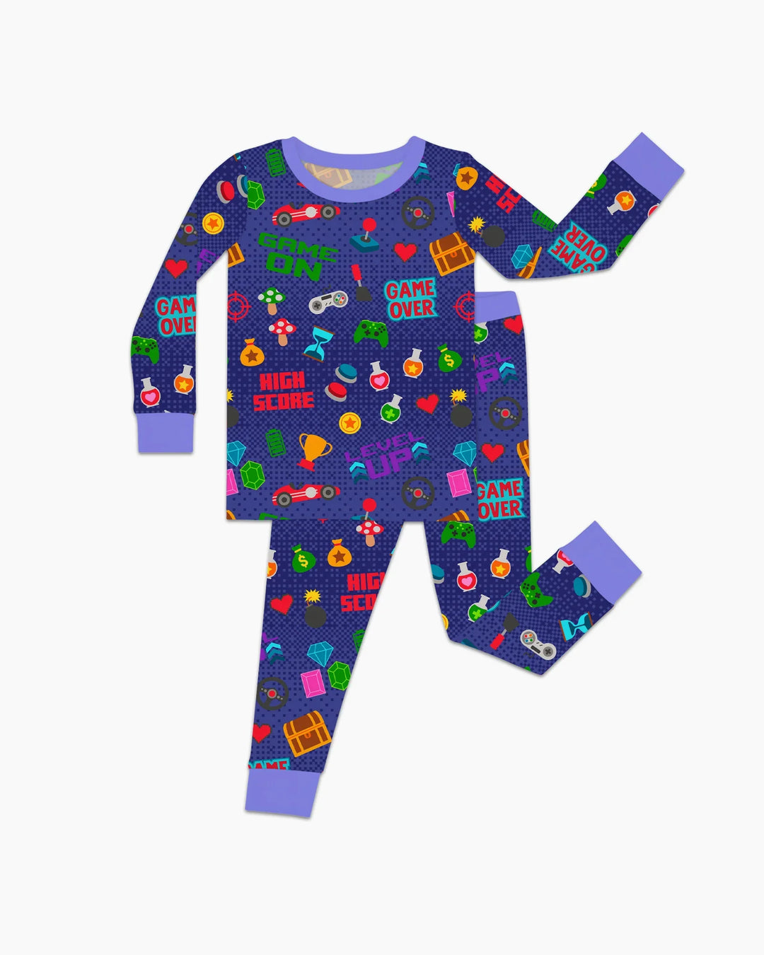 Zweiteiliges Langarm-Pyjama-Set mit Sommerfrüchten