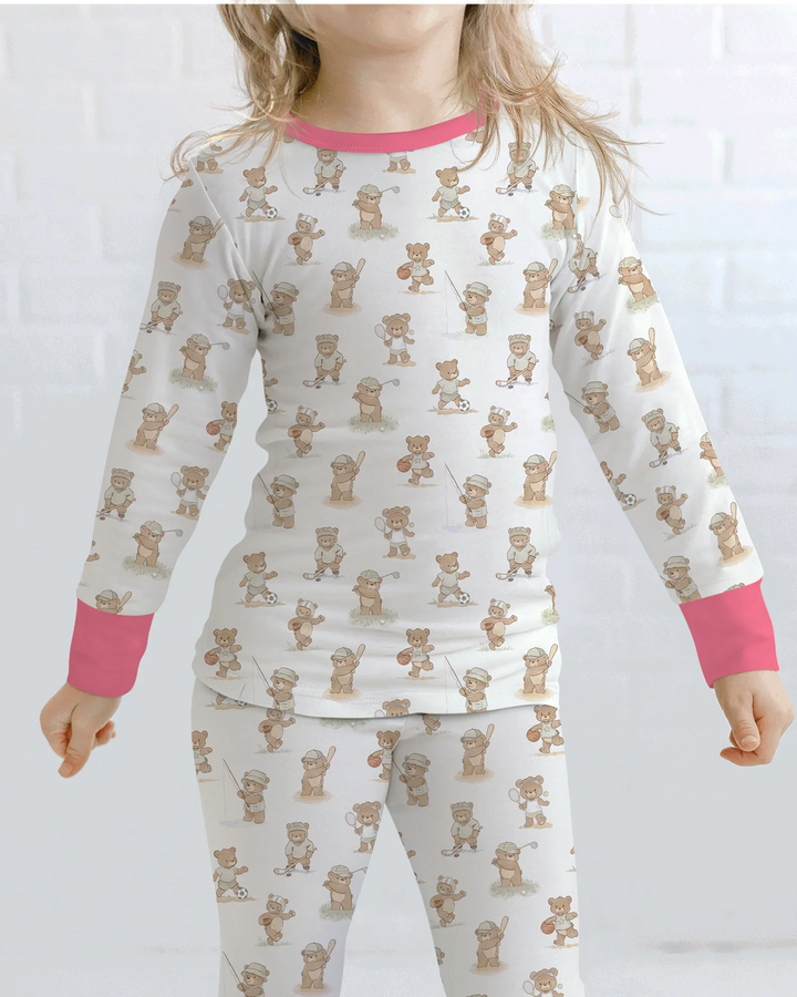 Zweiteiliges Langarm-Pyjama-Set mit Sommerfrüchten