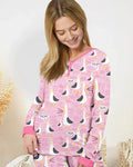 Lustiges Möwen-Mama Damen Pyjama-Set aus Bambus
