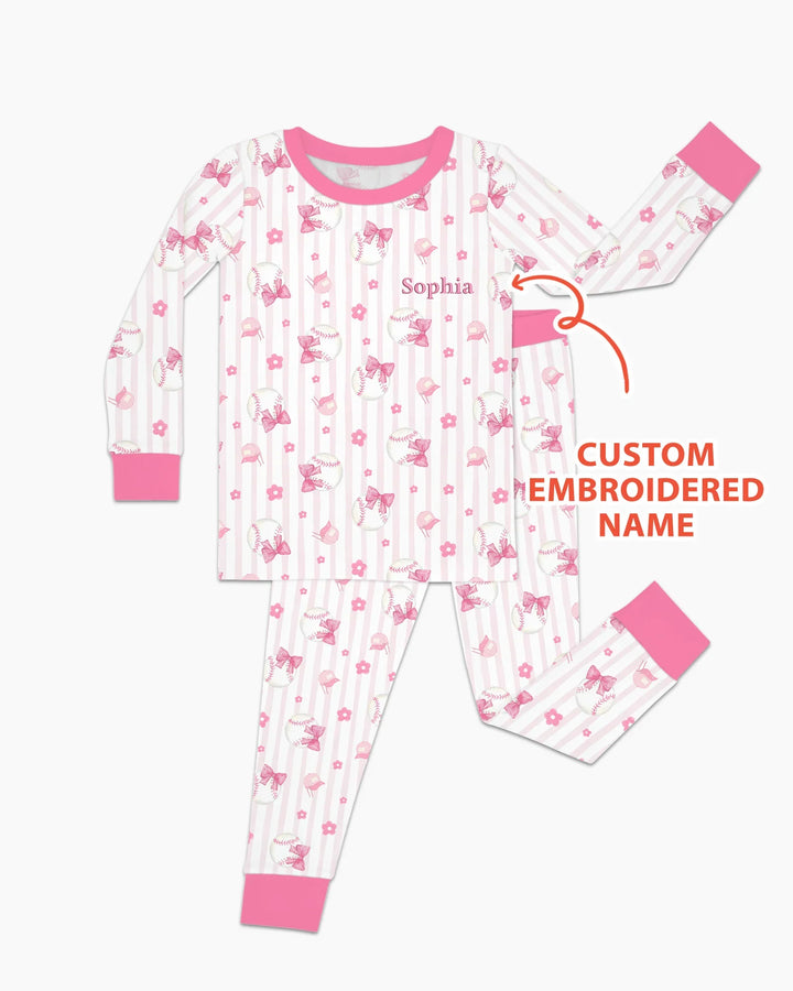 Zweiteiliges Langarm-Pyjama-Set mit Sommerfrüchten