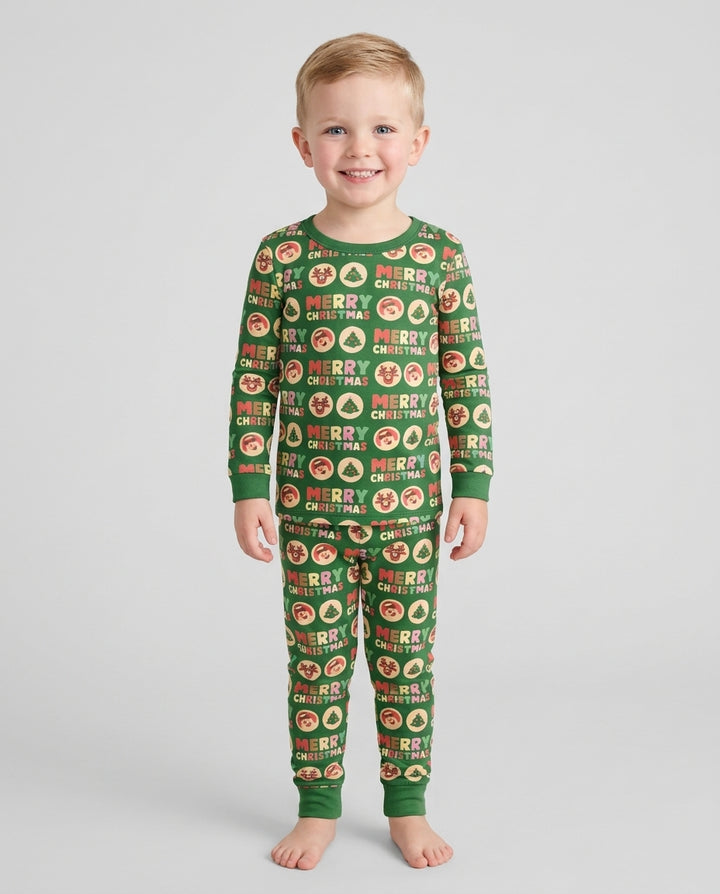 Merry Christmas Cookies Bamboo Two Piece Long Sleeve Pajama Set