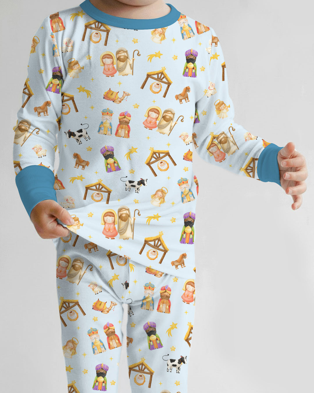 Zweiteiliges Langarm-Pyjama-Set mit Sommerfrüchten