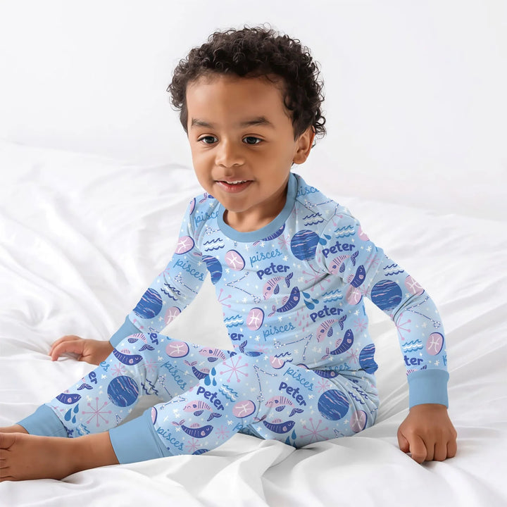 Zweiteiliges Langarm-Pyjama-Set mit Sommerfrüchten