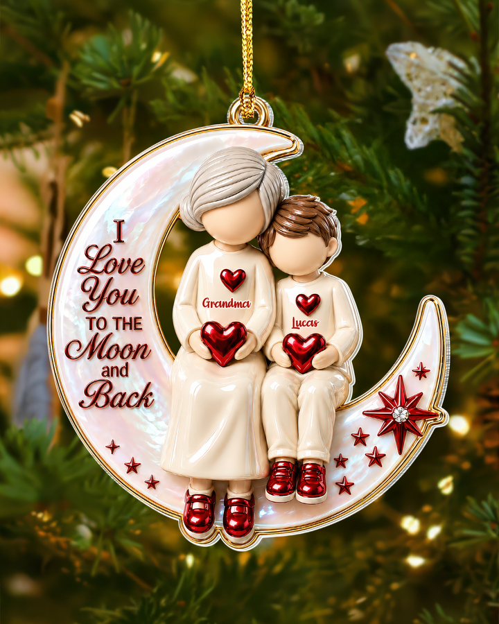 Love You To The Moon Acrylic Ornament