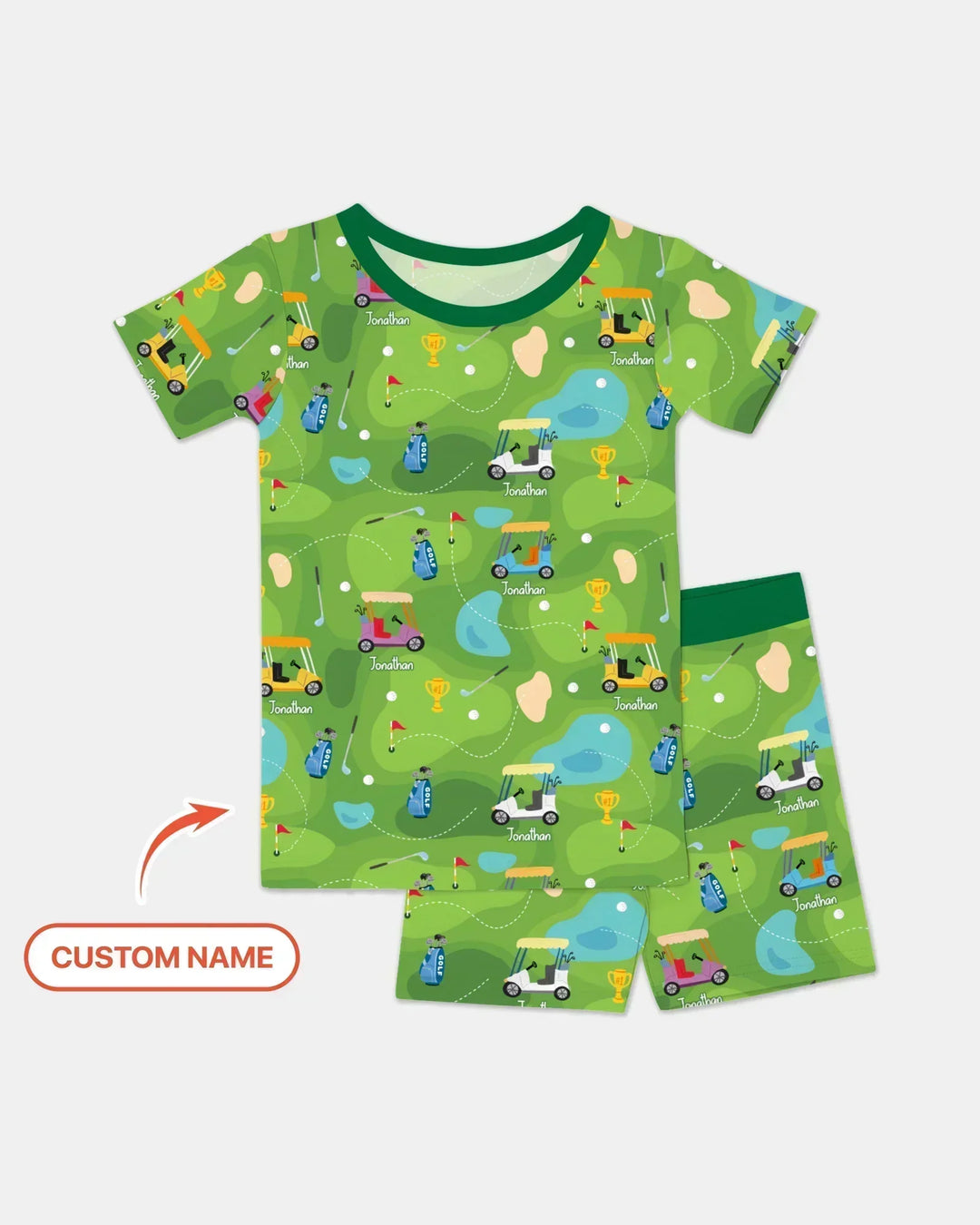 Zweiteiliges Pyjama-Set mit kurzen Ärmeln und Shorts im Sommer-Design