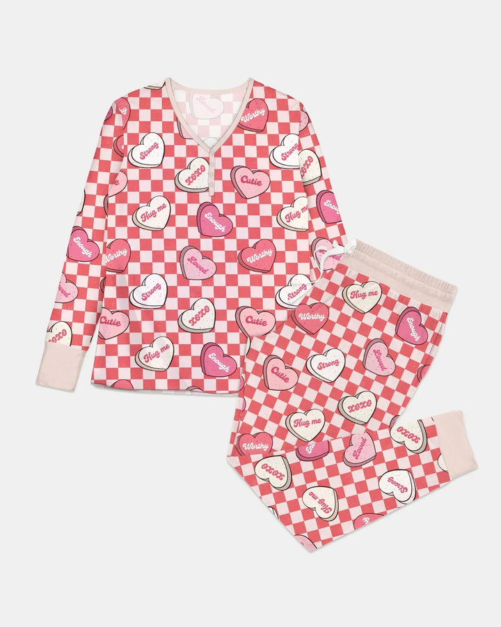 Damen-Pyjama-Set „Valentine in Hearts Bamboo“
