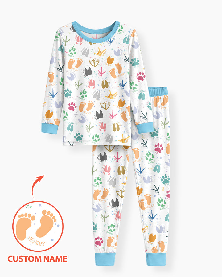 Zweiteiliges Langarm-Pyjama-Set mit Sommerfrüchten