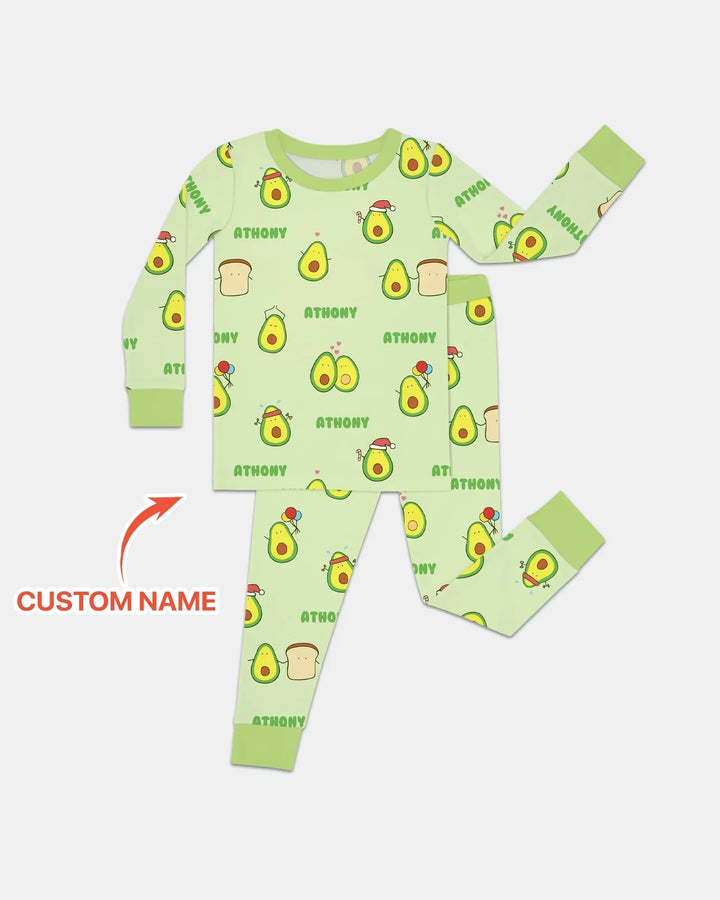Zweiteiliges Langarm-Pyjama-Set mit Sommerfrüchten