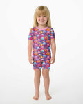 Rainbow Glitter Dumplings Bamboo Two Piece Short Sleeve Shorts Pajama Set