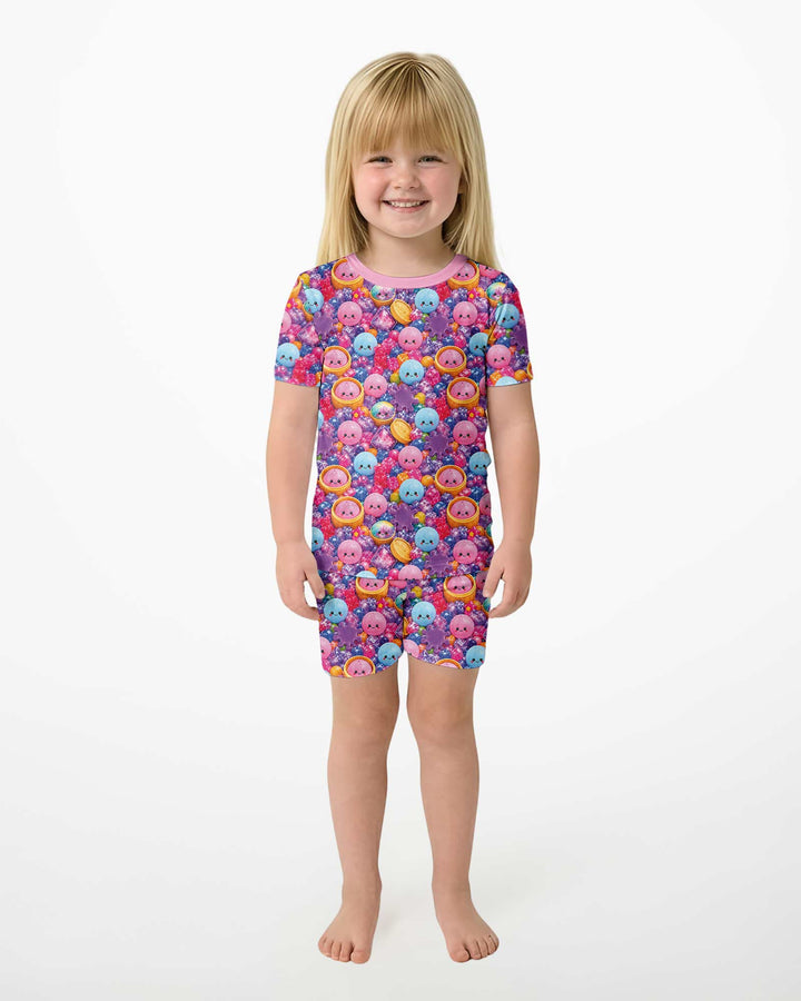 Schlafanzug-Set zweiteilig, kurze Ärmel, kurze Hose, Bambus