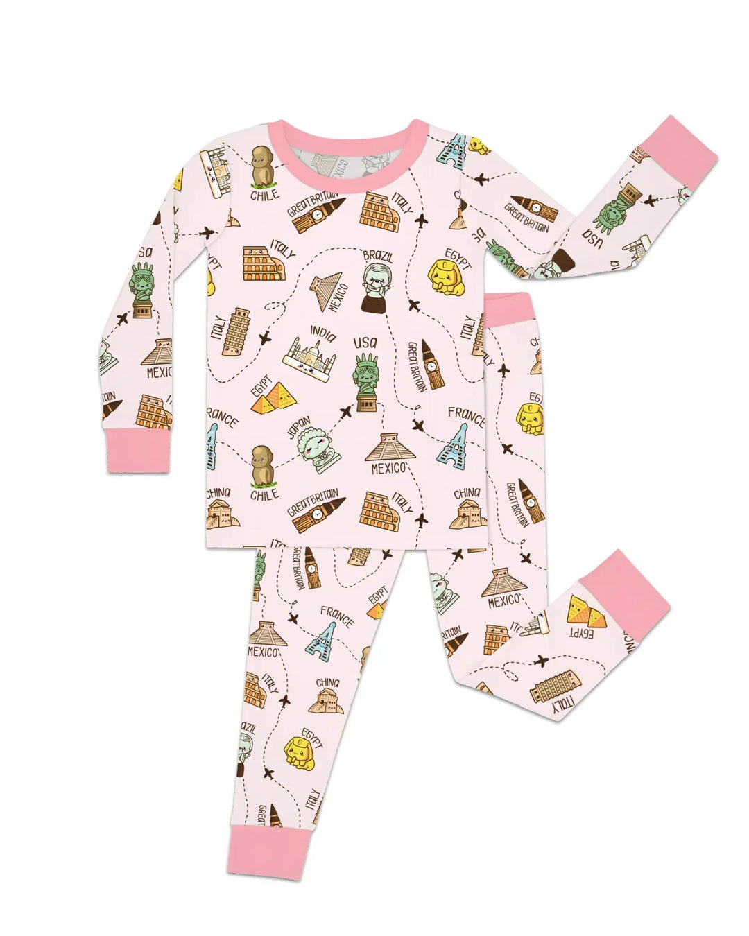 Zweiteiliges Langarm-Pyjama-Set mit Sommerfrüchten