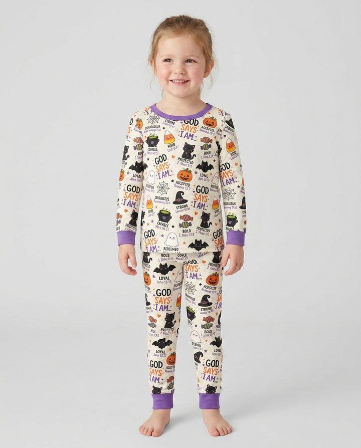 Halloween God Says I Am Bamboo Two Piece Long Sleeve Pajama Set