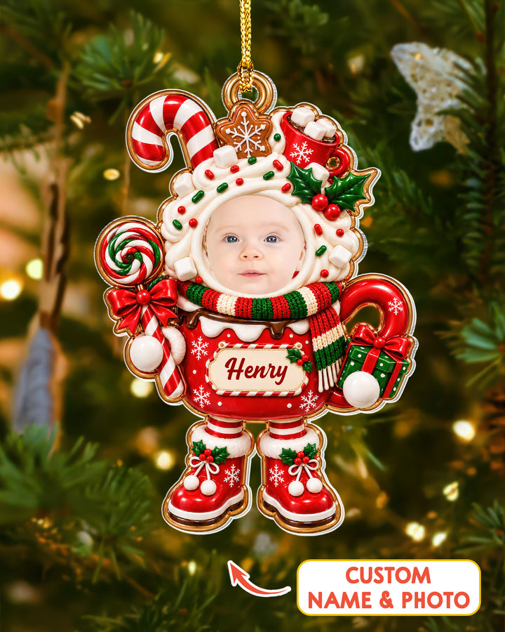 Candy Cane Cutie Acrylic Ornament