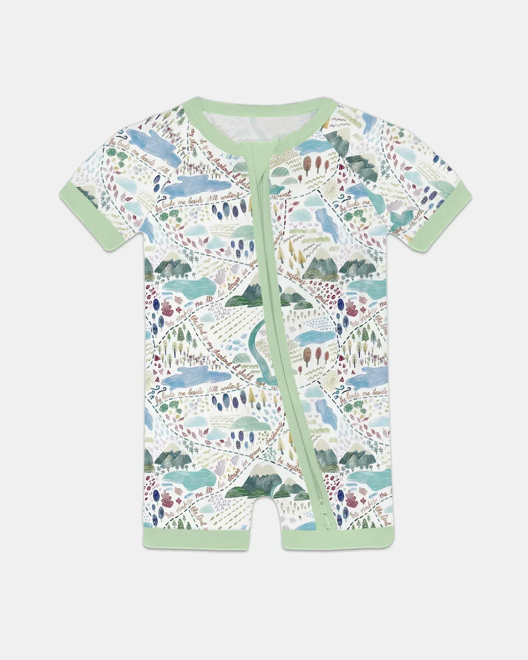 Whimsical Psalms 23 Map Bamboo Shorty Zippy