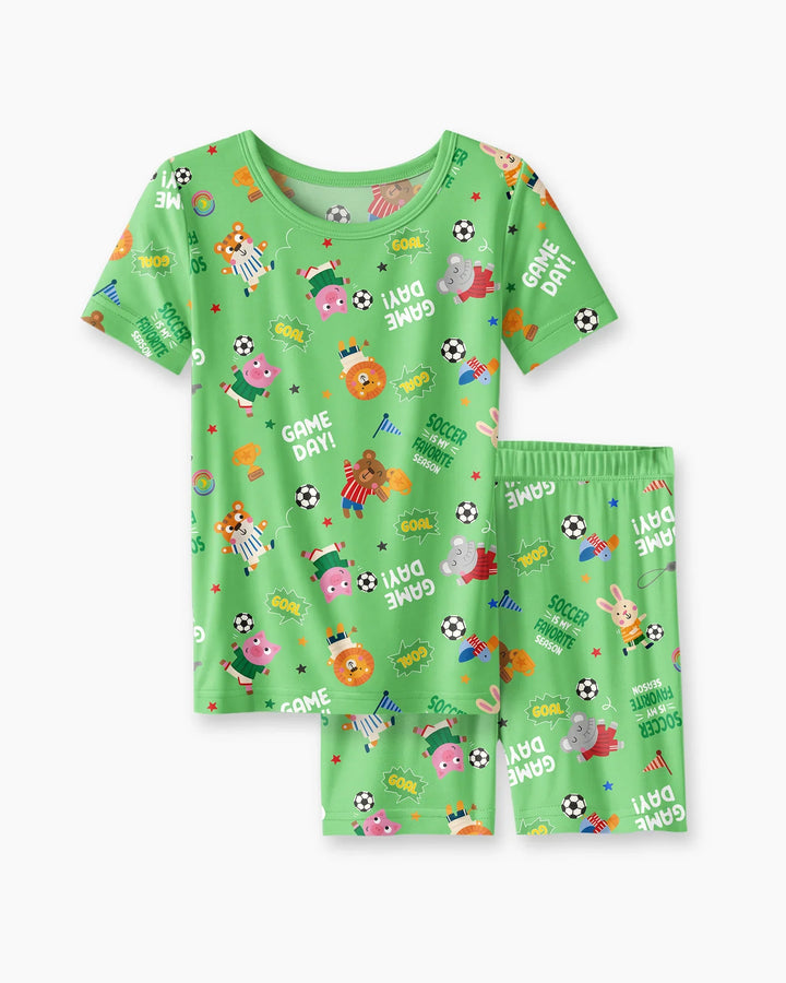 Schlafanzug-Set zweiteilig, kurze Ärmel, kurze Hose, Bambus