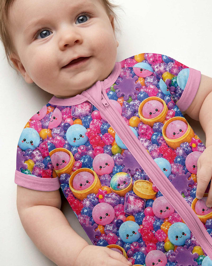 Rainbow Glitter Dumplings Bamboo Shorty Zippy