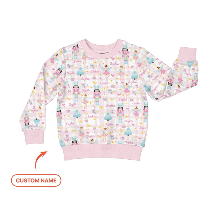 Nutcracker And Ballerinas Custom Name Bamboo Crewneck Sweatshirt