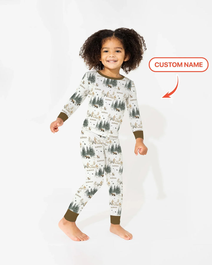 Zweiteiliges Langarm-Pyjama-Set mit Sommerfrüchten