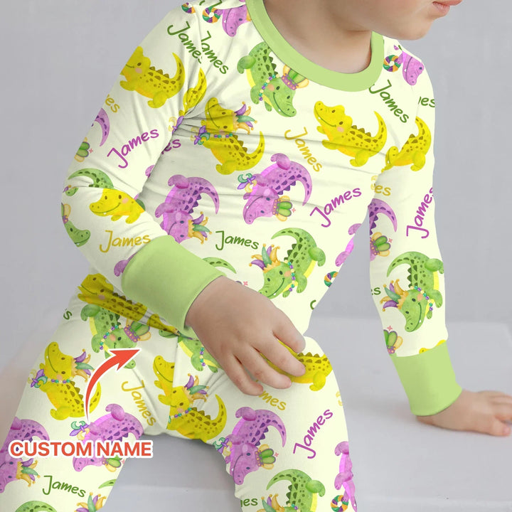 Zweiteiliges Langarm-Pyjama-Set mit Sommerfrüchten