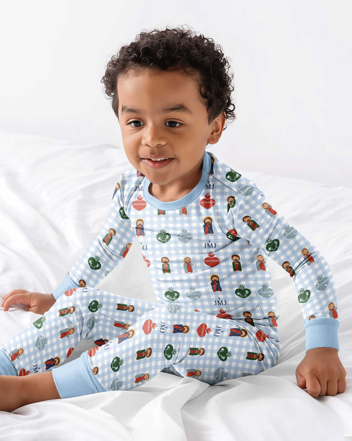 Zweiteiliges Langarm-Pyjama-Set mit Sommerfrüchten
