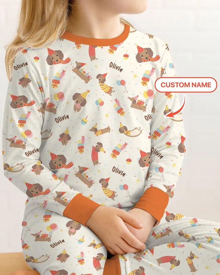 Zweiteiliges Langarm-Pyjama-Set mit Sommerfrüchten
