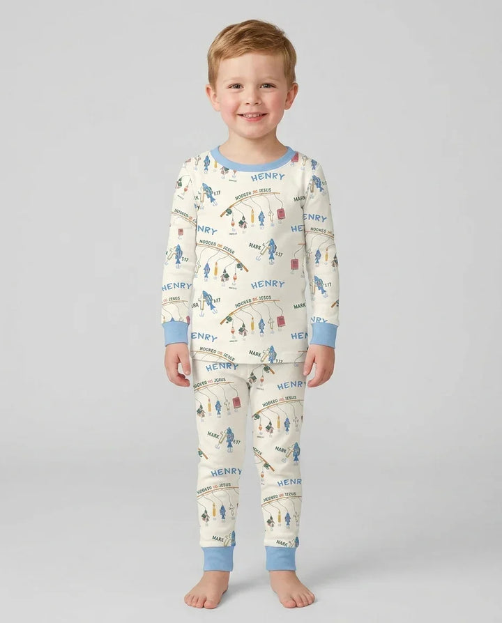 Zweiteiliges Langarm-Pyjama-Set mit Sommerfrüchten