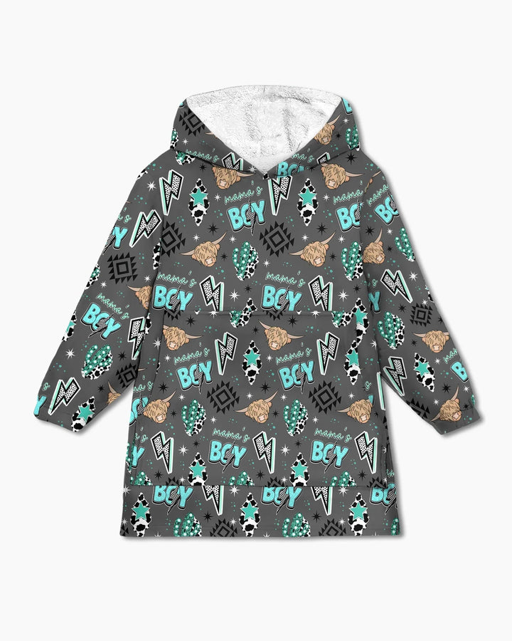 Western Mama & Ich passende tragbare Bambus-Decken-Hoodie