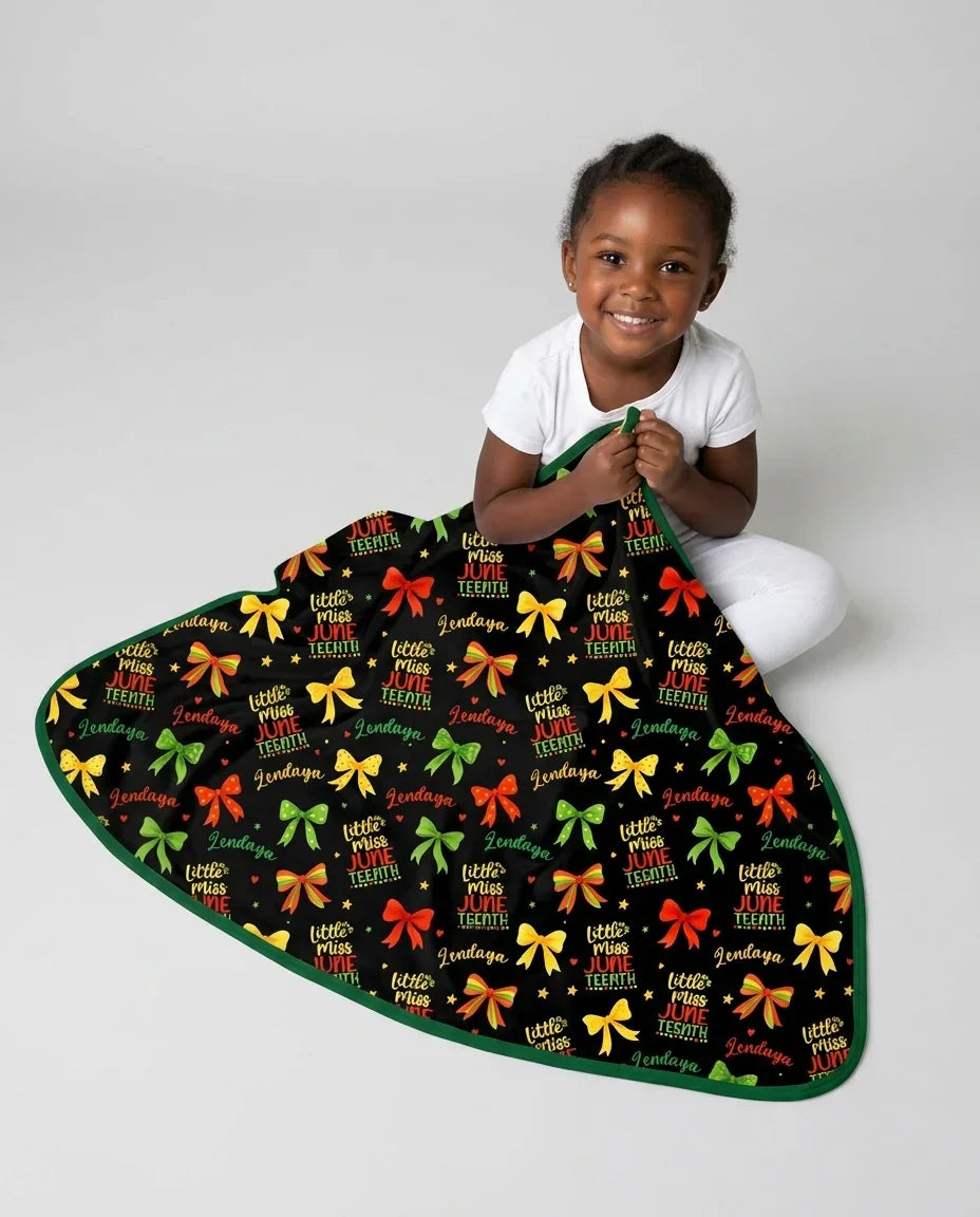 Little Miss Juneteenth Bamboo Blanket