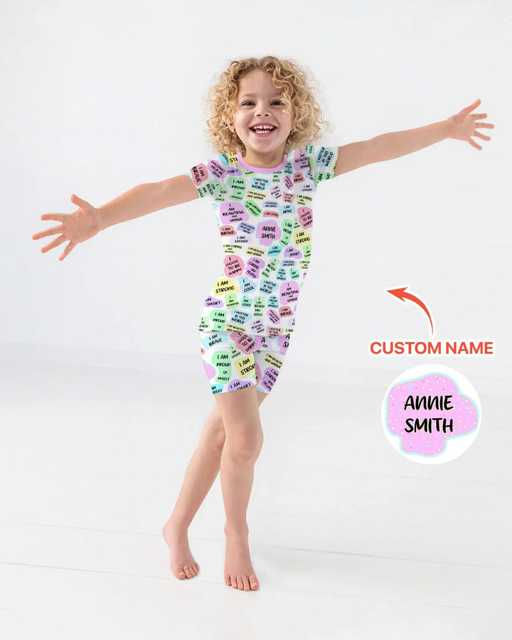 Zweiteiliges Pyjama-Set mit kurzen Ärmeln und Shorts im Sommer-Design
