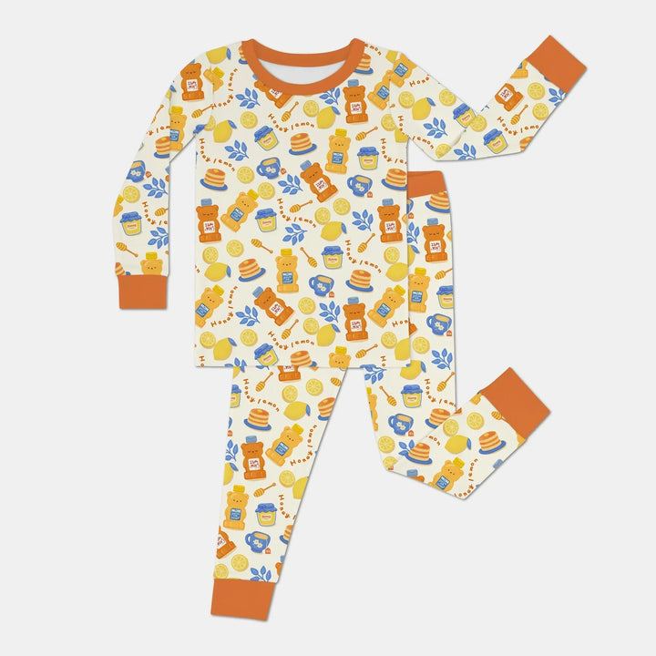 Zweiteiliges Langarm-Pyjama-Set mit Sommerfrüchten