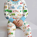 Zweiteiliges Langarm-Pyjama-Set mit Sommerfrüchten
