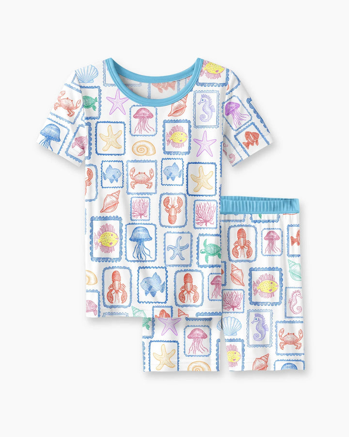 Schlafanzug-Set zweiteilig, kurze Ärmel, kurze Hose, Bambus