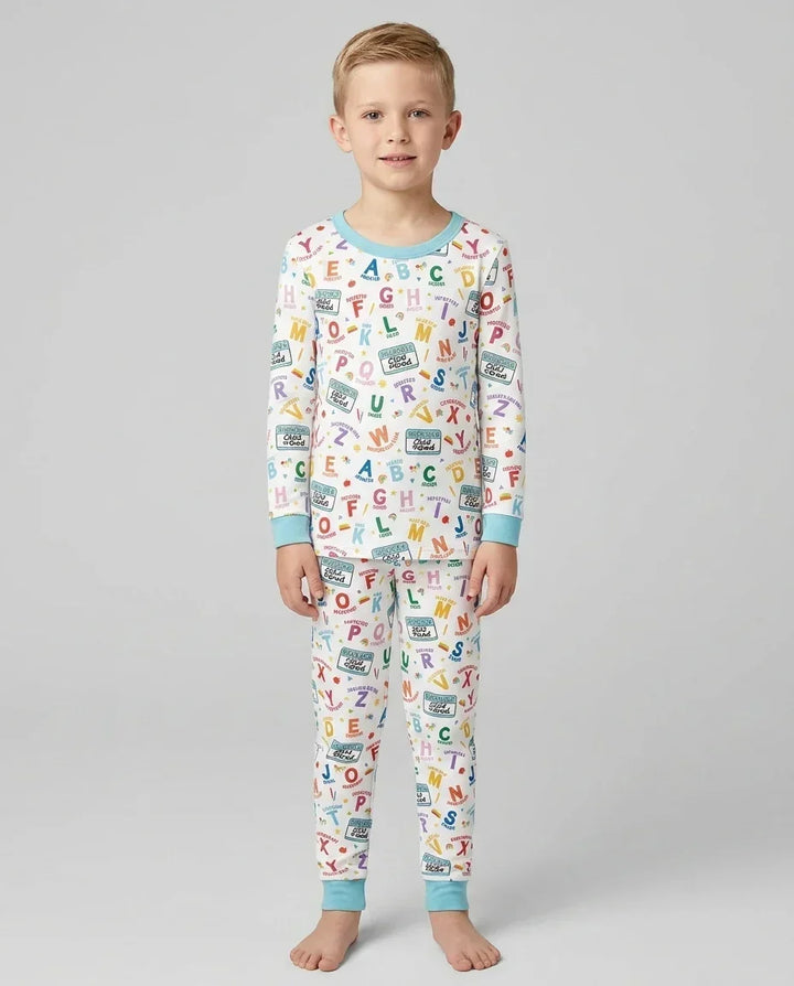 Zweiteiliges Langarm-Pyjama-Set mit Sommerfrüchten