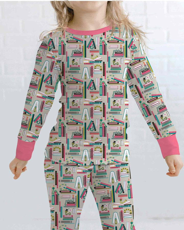 Zweiteiliges Langarm-Pyjama-Set mit Sommerfrüchten