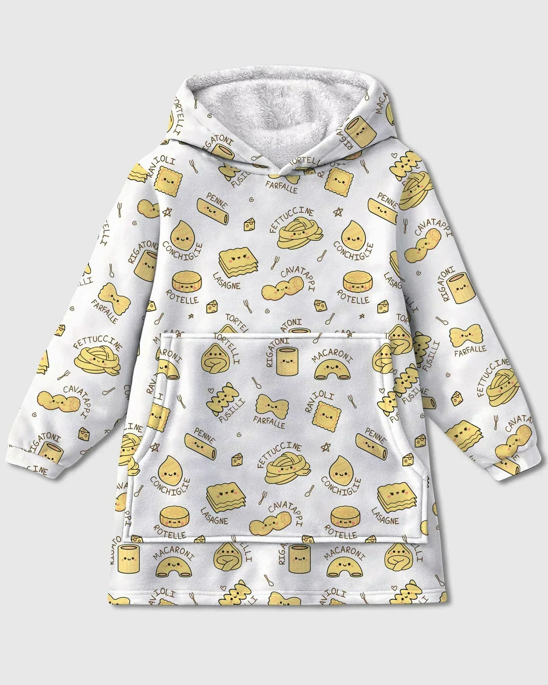 Kawaii Pasta Tragbarer Bambus-Deckenhoodie