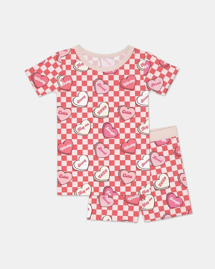 Template Zweiteiliges Pyjama-Set mit kurzen Ärmeln und Shorts