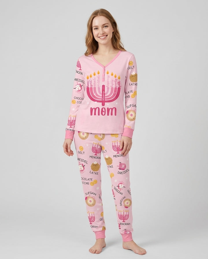 Hanukkah Family Matching  Bamboo Women Pajama Set
