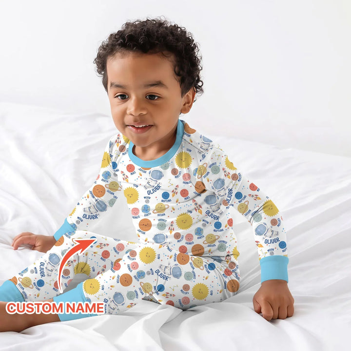 Zweiteiliges Langarm-Pyjama-Set mit Sommerfrüchten