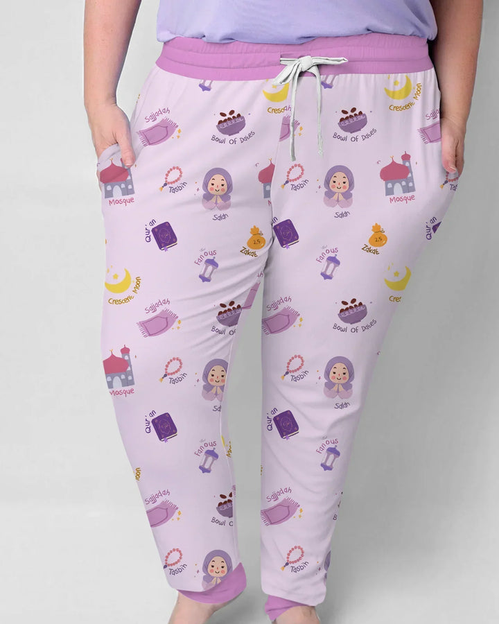 Niedliches Ramadhan Mubarak Bambus Damen Pyjama-Set