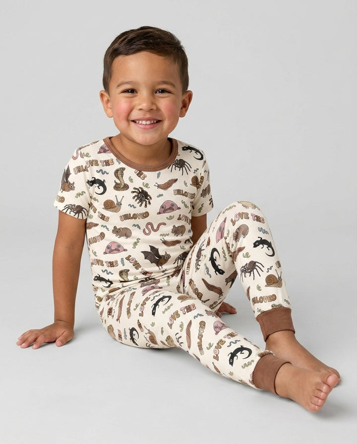 Zweiteiliges, kurzärmliges Pyjama-Set mit Marienkäfern