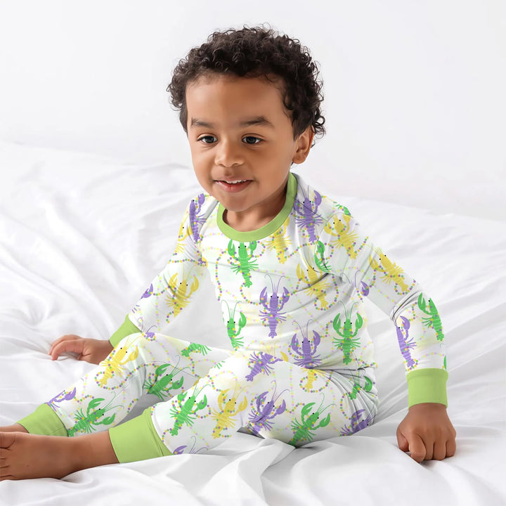 Zweiteiliges Langarm-Pyjama-Set mit Sommerfrüchten