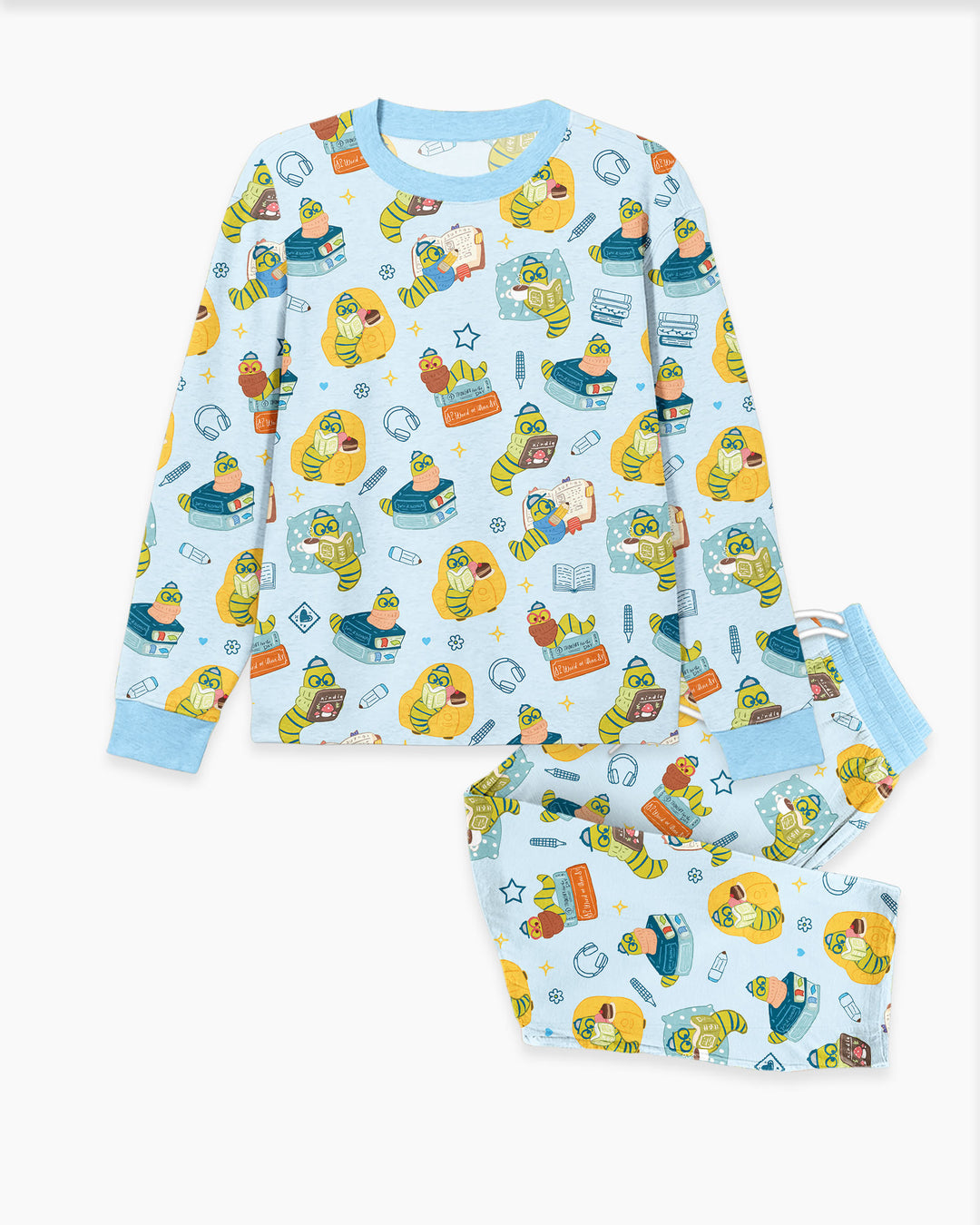 Little Book Worm Family Matching Bamboo Men's Pajama Set