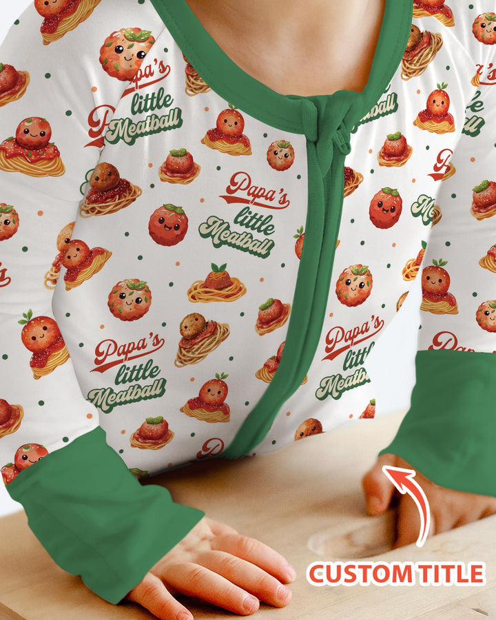 Custom Name Little Meatball Bamboo Convertible Zippy