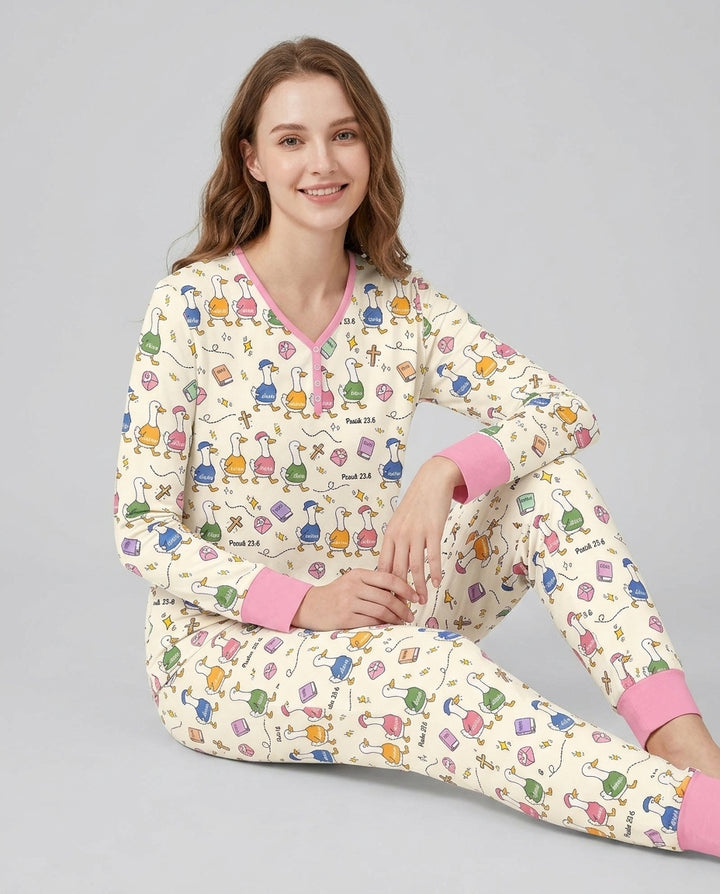 Template Damen Pyjama-Set aus personalisiertem Bambus