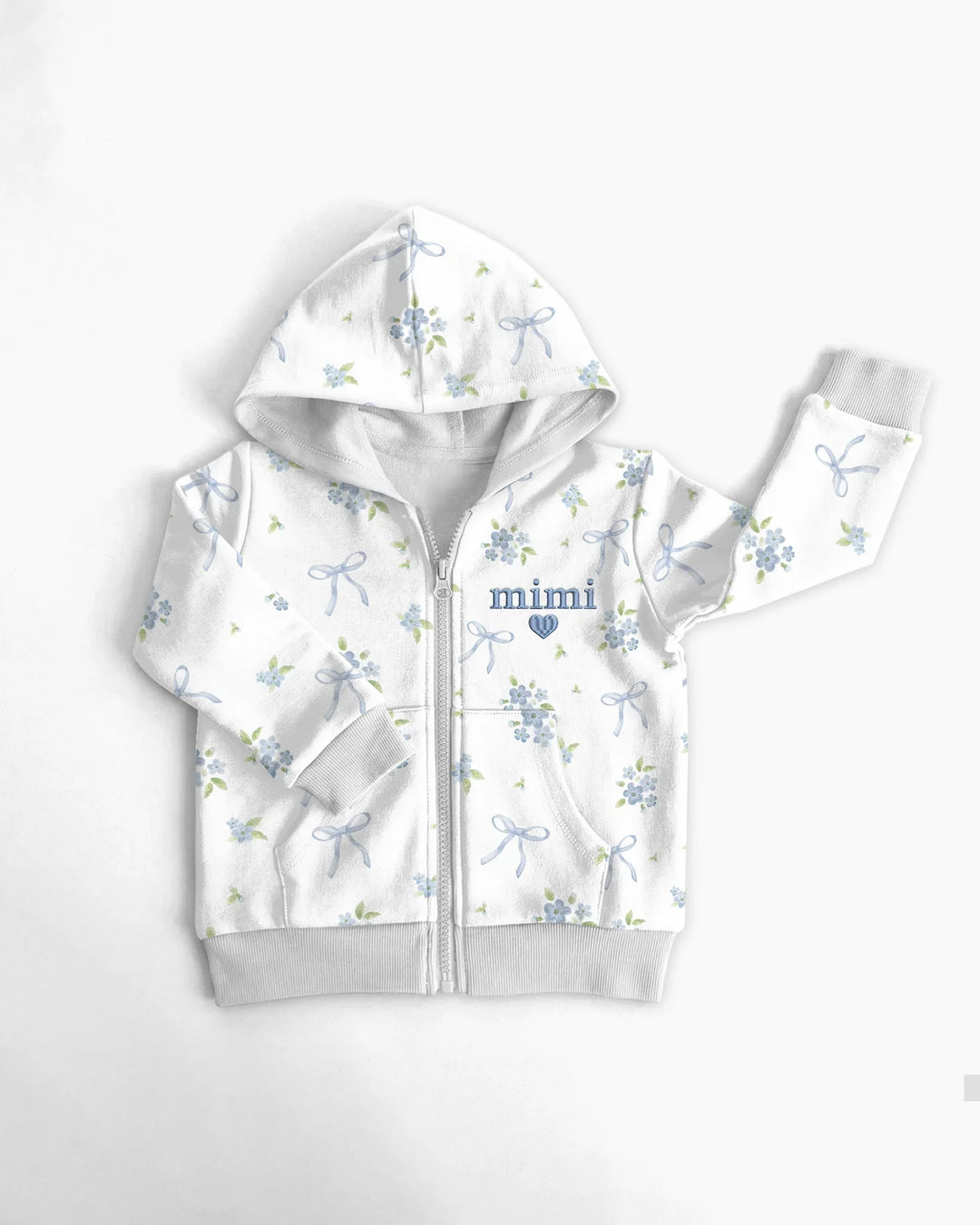 Zwillings-Set bestickter Baby-Kapuzenpullover aus Bambus mit Reißverschluss