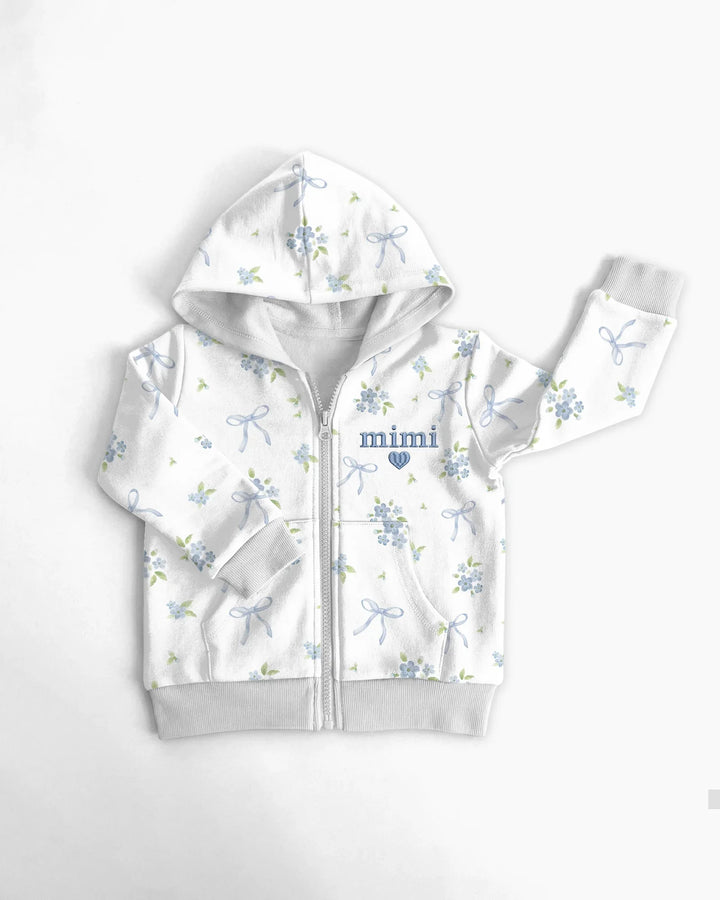 Zwillings-Set bestickter Baby-Kapuzenpullover aus Bambus mit Reißverschluss