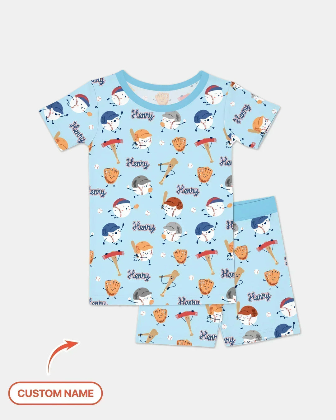 Zweiteiliges Pyjama-Set mit kurzen Ärmeln und Shorts im Sommer-Design
