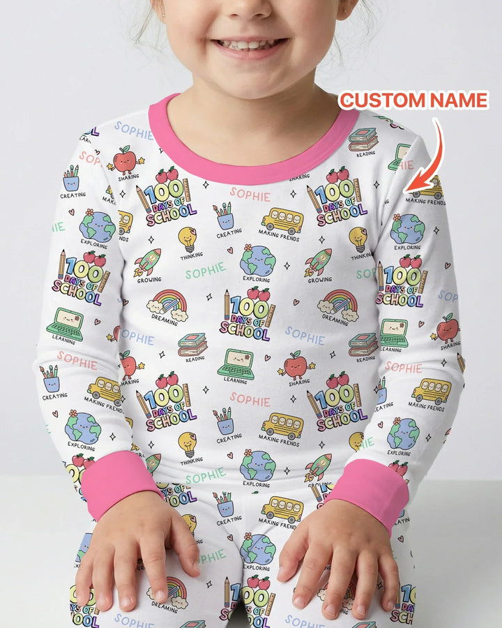 Zweiteiliges Langarm-Pyjama-Set mit Sommerfrüchten